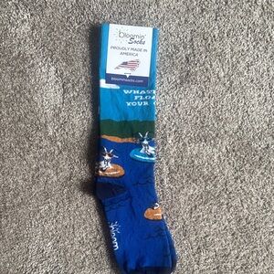 Men's Blue and Green Casual Socks